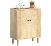 HOMCOM Credenza per Soggiorno con 2 Ripiani interni, Color Legno