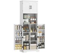 HOMCOM Credenza - Set da cucina con 4 porte, 60 x 40 x 181,5 cm, colore: Bianco