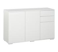 HOMCOM Credenza Sideboard Anrichte, 2 Cassetti, Push-Click, 117 cm x 36 cm x 74 cm, Bianco
