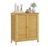 HOMCOM Credenza Stile Boho in Rattan e Bambù con 2 Ante e Mensola Interna