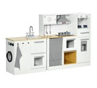 HOMCOM Cucina Giocattolo 2 Pezzi per Bambini 3-6 Anni con Utensili e Luci