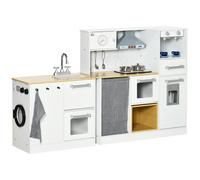Homcom Cucina giocattolo in legno per bambini +3 anni con suoni luminosi