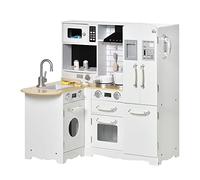 HOMCOM Cucina Giocattolo per Bambini 3-6 Anni Legno 82x65x87cm Bianco