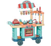Homcom Cucina Giocattolo per Bambini 6-12 Anni 79,5X33X90,5 cm Multicolor
