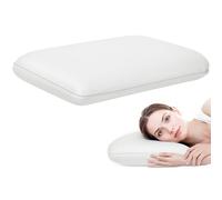 HOMCOM Cuscino Ergonomico Memory Foam a Rimbalzo Rapido con Copertura Lavabile e Rimovibile, Cuscino Cervicale in Memory Foam e Poliestere, 60x40x10 cm Bianco Crema