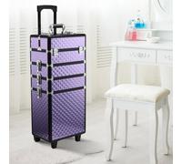 HOMCOM custodia per trucco professionale maniglia e ruote diversi livelli