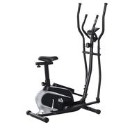 HOMCOM Cyclette Bici Ellittica Magnetica con Schermo LCD, 8 Livelli di Resistenza e Sedile Regolabile, 103x62x151cm Nero