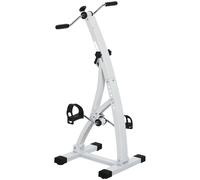 HOMCOM Cyclette con Movimento Braccia da Divano o Poltrona con Schermo LED, Altezza e Intensità Regolabile, Bianco, 41x42.5x95cm Aosom