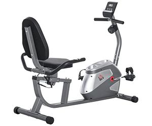 HOMCOM Cyclette da Casa con 8 Livelli di Resistenza, Cyclette Orizzontale Recumbent con Ruote, Monitor LCD e Seduta Regolabile, in Acciaio e ABS, per Home Gym Casa, 122-137x62x103cm, Grigio