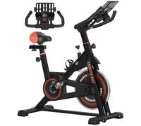 HOMCOM Cyclette da Casa con Resistenza Regolabile, Volano da 8 kg, Rosso