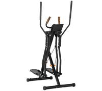 HOMCOM Cyclette Ellittica per Casa e Palestra con 4 Livelli di Resistenza, Monitor LCD e 2 Ruote, in Acciaio e ABS, 90x62x150 cm, Nero