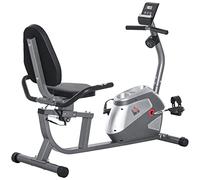 HOMCOM Cyclette Orizzontale con Schienale e Seduta Regolabile, Cyclett Magnetica Professionale, Cyclette Cardio con 8 Resistenze e Monitor LCD, 121.5-136x62.5x98cm, Grigio