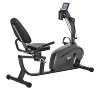 HOMCOM Cyclette Orizzontale Magnetica 8 Resistenze, Display LCD, Sedile Regolabile ed Elastici per Braccia Aosom Italy