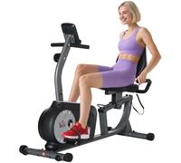 HOMCOM Cyclette Orizzontale Recumbent con 8 Livelli di Resistenza e Schermo LCD