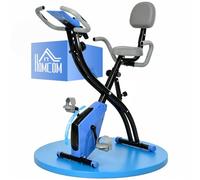 HOMCOM Cyclette Pieghevole 2 in 1 Resistenza Magnetica Regolabile | Cyclette da Casa Silenziosa, Sensore Cardiaco, Sedile Regolabile, Bande Elastici, Schermo LCD, Ruote