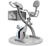 HOMCOM Cyclette Pieghevole 2 in 1 Resistenza Magnetica Regolabile Grigio