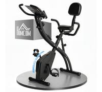 HOMCOM Cyclette Pieghevole 2 in 1 Resistenza Magnetica Regolabile Nero