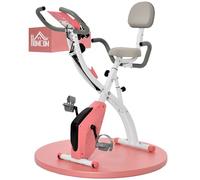 HOMCOM Cyclette Pieghevole 2 in 1 Resistenza Magnetica Regolabile Rosa