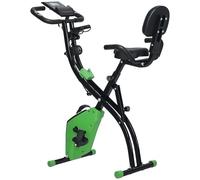 HOMCOM Cyclette Pieghevole 2 in 1 Resistenza Magnetica Regolabile Verde