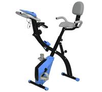 HOMCOM Cyclette Pieghevole con Elastici Braccia e Resistenza 8 Livelli Arancione