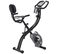 HOMCOM Cyclette Pieghevole con Schienale, Bande Elastiche e 8 Livelli di Intensità Regolabile, Cyclette Professionale Aosom