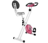 HOMCOM Cyclette Pieghevole da Interno con Resistenza Magnetica a 8 Livelli - Rosa - Nouvo