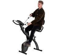 HOMCOM Cyclette Pieghevole 2 in 1, Resistenza Magnetica Regolabile 8 Livelli, Bici da Fitness con Sensore di Frequenza Cardiaca, Nero Aosom