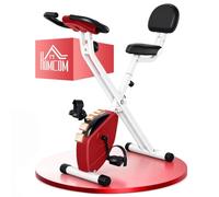 HOMCOM Cyclette pieghevole magnetica 8 livelli di resistenza rossa