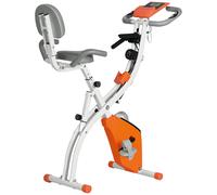 HOMCOM Cyclette Pieghevole Resistenza 8 Livelli Elastici per Braccia Arancione