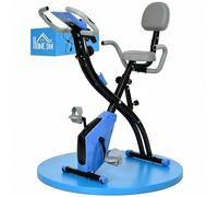 HOMCOM Cyclette Pieghevole Resistenza 8 Livelli Elastici per Braccia Azzurro