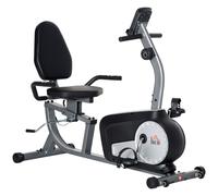 HOMCOM Cyclette Orizzontale Recumbent con 8 Livelli di Resistenza, Cyclette da Casa con Ruote, Monitor LCD e Seduta Regolabile, in Acciaio e ABS, per Home Gym Casa, 122-137x62x103cm