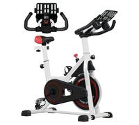 HOMCOM Cycletteda Professionale Regolabile con Schermo LCD e Portabicchieri, Cyclette su 7 livelli d'altezza Volano 8kg, Bianco Aosom Italy