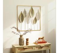 HOMCOM Decorazione murale 3D lusso scultura in metallo 70x70 cm Oro
