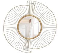 HOMCOM Specchio da Muro Rotondo Decorativo in Metallo 60x60 cm Oro
