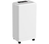 HOMCOM Deumidificatore Ambienti 12L con Tubo di Scarico e Timer in ABS Bianco