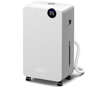 HOMCOM Deumidificatore d'aria 12 L/giorno, deumidificatore silenzioso, scarico continuo, serbatoio dell'acqua da 2,1 L, timer 24 ore, display LED, indicatore di umidità, antimuffa, asciugatura dei