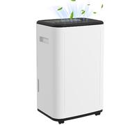 HOMCOM Deumidificatore elettrico 20L/Giorni Serbatoio acqua 6L Deumidificatore silenzioso con 3 modalità 2 velocità Ruote Display LED Timer per 20-40 m² Bianco