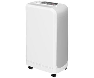 HOMCOM Deumidificatore Portatile 12L/24h, per Max 18㎡, Serbatoio da 800mL e 4 Funzioni, Deumidificatore Casa Muffa con Filtro, Maniglia, Display, Timer 24 Ore, Ruote e Spegnimento Automatico, Bianco