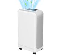 HOMCOM Deumidificatore Portatile Touch da 12L con Tubo di Scarico, Timer e Filtro, in ABS, 28x18x50.6 cm, Bianco