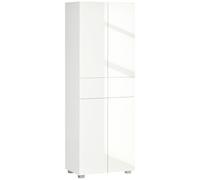 HOMCOM Dispensa Cucina a 4 Ante e 3 Ripiani Regolabili e 5 Mensole Bianco