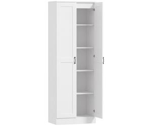 HOMCOM Dispensa da cucina 175 cm con ante soft-close e ripiani regolabili, bianco Aosom Italy