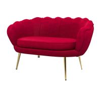 HOMCOM Divanetto 2 Posti in Stile Industrial Chic Effetto Velluto Rosa