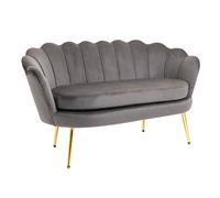 HOMCOM Divanetto 2 Posti in Stile Industrial Chic Effetto Velluto Rosa