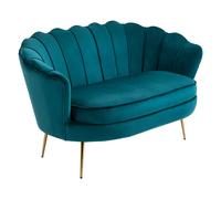 HOMCOM Divanetto 2 Posti in Stile Industrial Chic Effetto Velluto Rosa