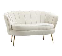 HOMCOM Divanetto 2 Posti in Stile Industrial Chic Effetto Velluto Rosa