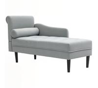 HOMCOM Divanetto Chaise Longue con Rivestimento Effetto Velluto Grigio