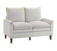 HOMCOM Divano 2 posti 146 cm, divano in chenille con imbottitura a doppio strato, cuscino a molle, seduta profonda, schienale alto, bianco crema Aosom Italy