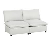 HOMCOM Divano 2 posti 146 cm in similpelle con seduta ampia, Grigio Aosom Italy