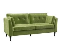 HOMCOM Divano 2 Posti Classico in Velluto con Cuscini 172x75x82cm Verde