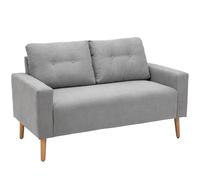HOMCOM Divano 2 Posti Compatto Design Moderno, Schienale Trapuntato, Grigio